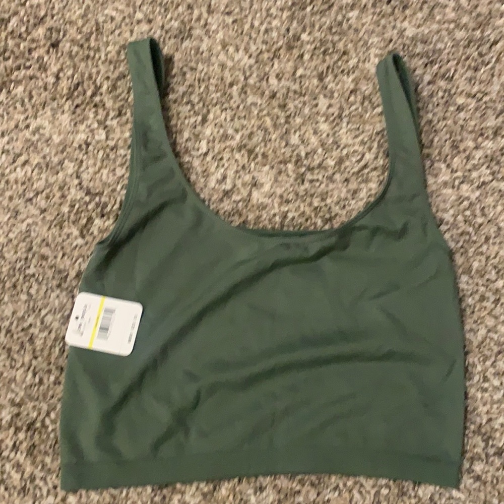NWT, army green free people tank m/l